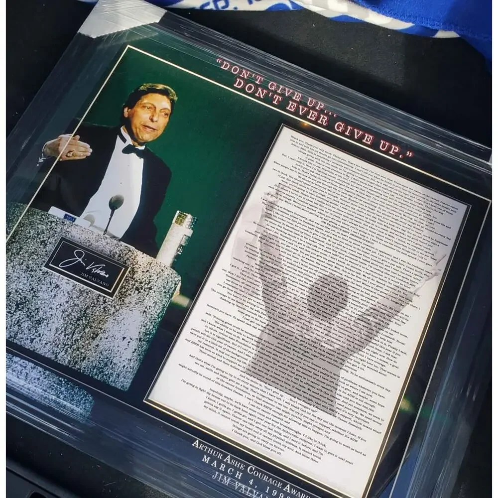 Jim Valvano Arthur Ashe Courage Award Wall Plaque - New/Unused 28
